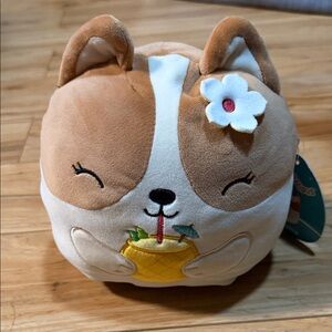 Squishmallow 7 inch Regina Brown & Cream Cute Plush with Pineapple Drink
